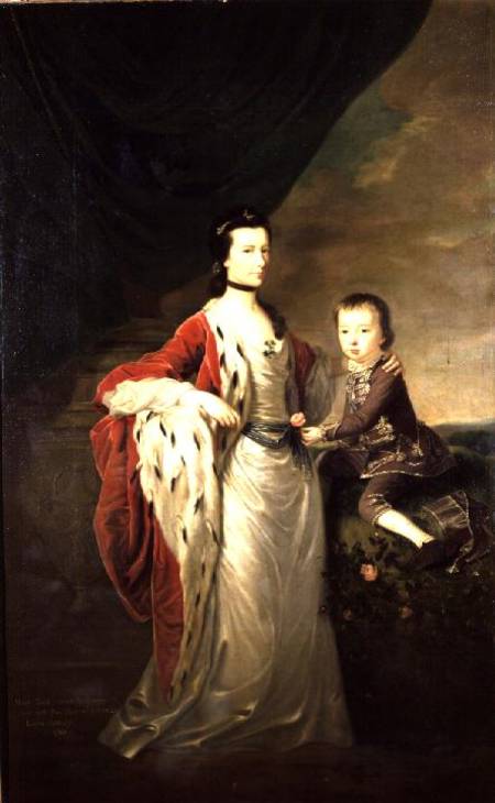 Mary, Countess of Shaftsbury and her Son, Anthony Ashley Cooper od Joseph Highmore