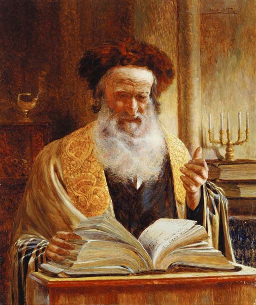 Ein Rabbiner hält eine Predigt. od Joseph Jost