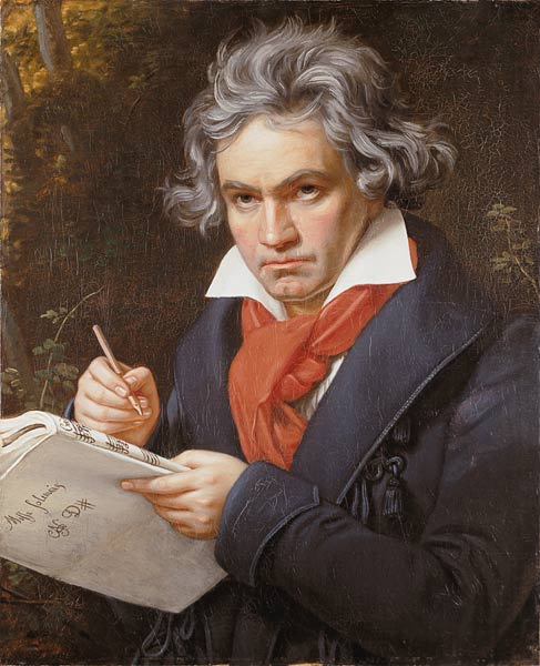Portrait Ludwig van Beethoven when composing the Missa Solemnis. od Joseph Karl Stieler