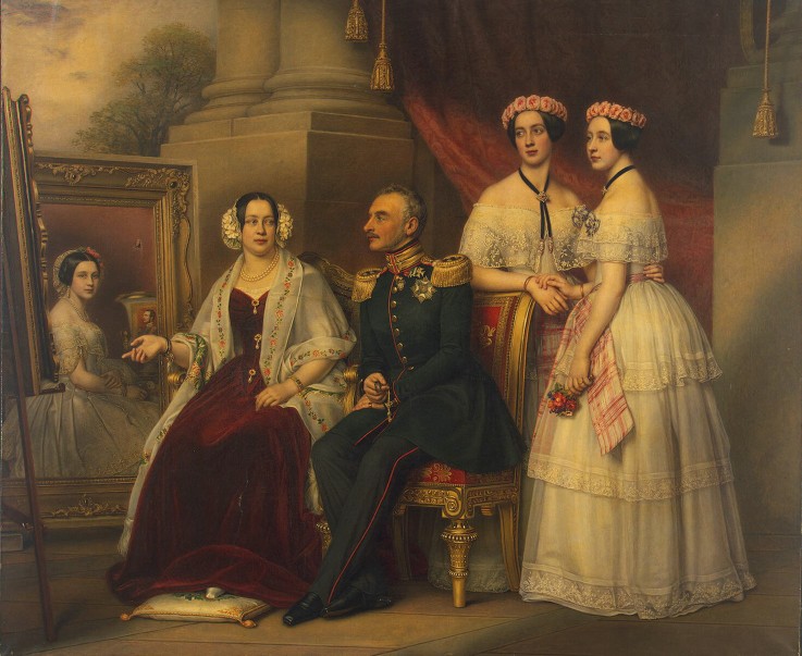 Family portrait of Joseph, Duke of Saxe-Altenburg od Joseph Karl Stieler