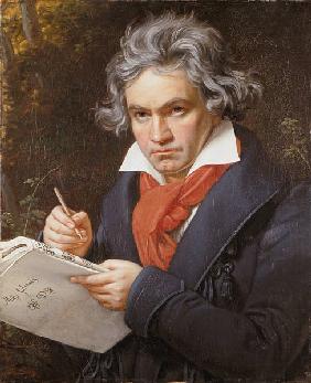 Portrait Ludwig van Beethoven when composing the Missa Solemnis.