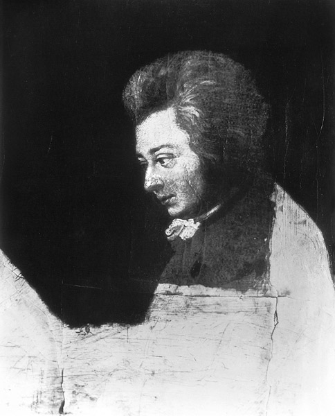 Unfinished Portrait of Wolfgang Amadeus Mozart (1756-91) od Joseph Lange