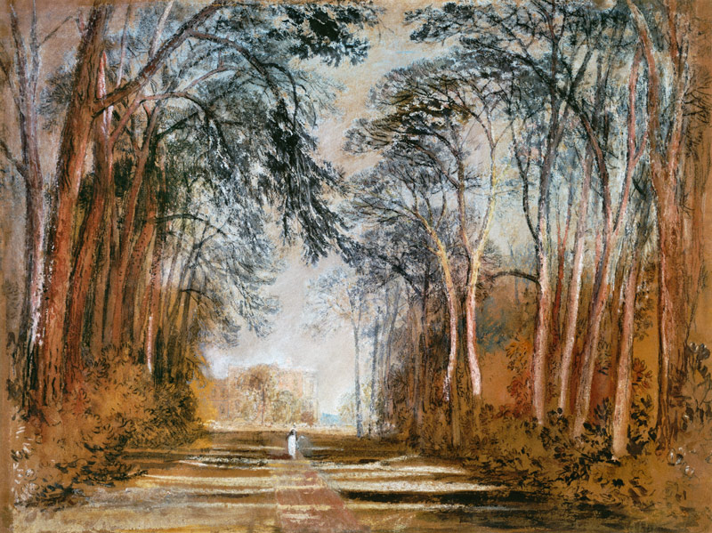 Farnley Avenue, Farnley Hall, Yorkshire (pencil, chalk, watercolour, gouache & water) od William Turner