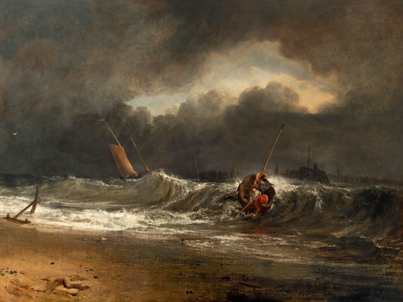 Fishermen upon a lee-shore in squally weather od William Turner