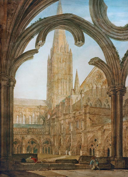 South View of Salisbury Cathedral from the Cloisters od William Turner