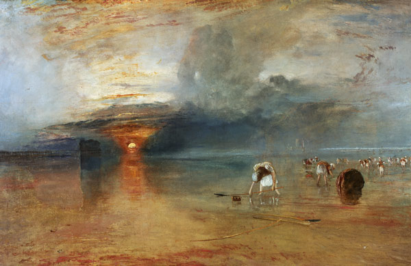 Calais Sands at Low Water, Poissards Gathering Bait od William Turner