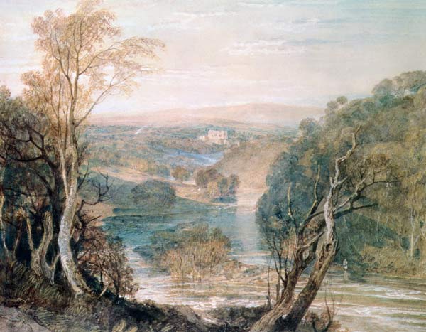 The River Wharfe with a distant view of Barden Tower od William Turner