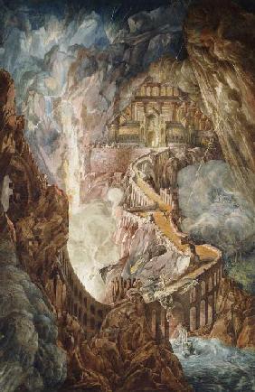 Höllenbrücke (wohl Illustration zu: Das verlorene Paradies von John Milton)