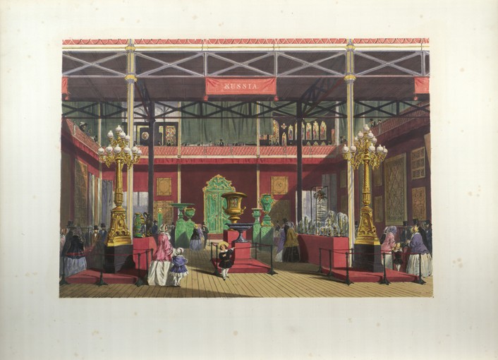 Russian Exhibition interior during the Great Exhibition in 1851 od Joseph Nash