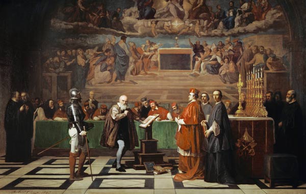 Galileo Galilei in front of the Inquisition in the Vatican 1632. od Joseph Nicolas Robert-Fleury