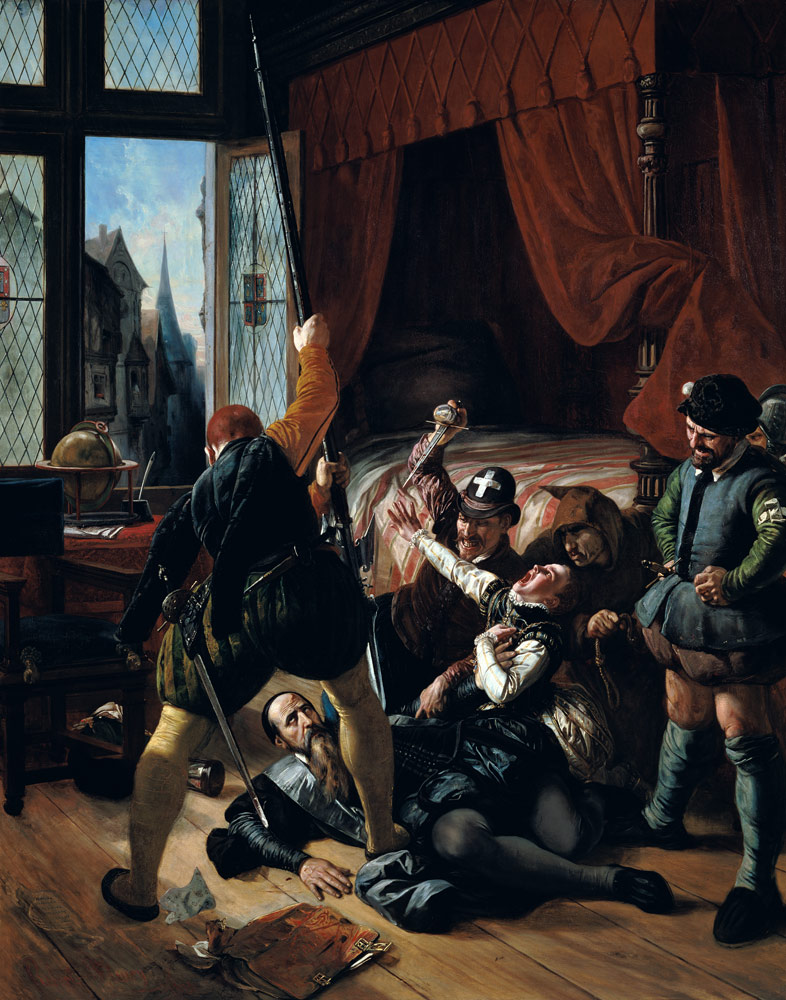 Scene from the Bartholomäus night. od Joseph Nicolas Robert-Fleury