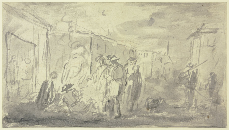 Soldaten um ein Lagerfeuer od Joseph Parrocel
