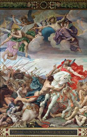 The Vow of Clovis (465-511) at the Battle of Tolbiac in 506, from the right transept