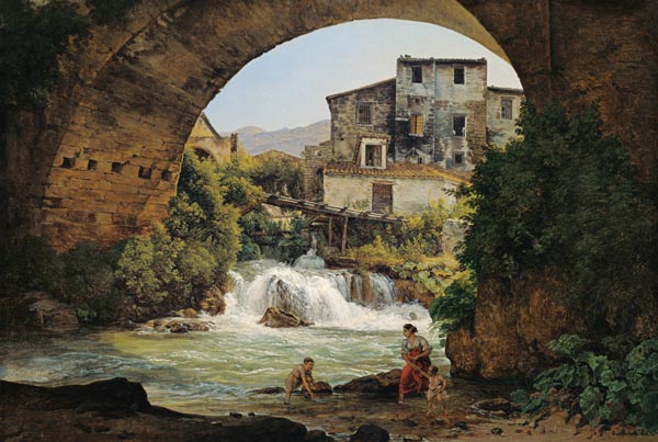 Under the arch of a bridge in Italy od Joseph Rebell