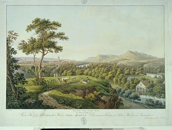 View of Jena from Rasenhuehlberg, c.1810 od Joseph Roux