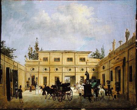 Carriages in the Courtyard of the Chateau de Neuilly od Joseph Swebach-Desfontaines