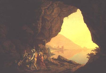 A Grotto in the Kingdom of Naples, with Banditti od Joseph Wright of Derby