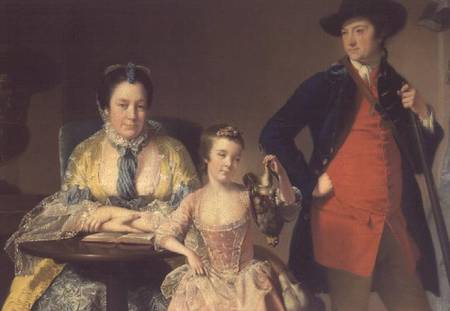 James and Mary Shuttleworth with one of their Daughters od Joseph Wright of Derby