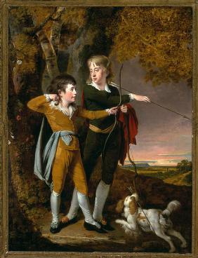 The boy archers (Jungen beim Bogenschießen)