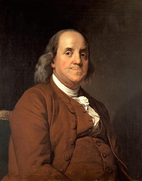 Benjamin Franklin (1706-90) od Joseph Wright of Derby