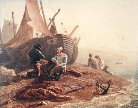 Fishermen Mending their Nets od Joshua Cristall