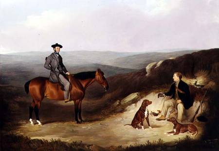 John Kerr Watson Mounted on a Shooting Pony with his Keeper on the Yorkshire Moors od Joshua Dalby