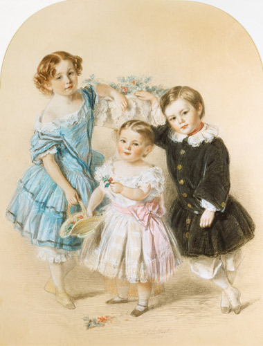 Portrait of three young children od Josiah Gilbert
