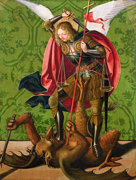 St. Michael Killing the Dragon od Josse Lieferinxe