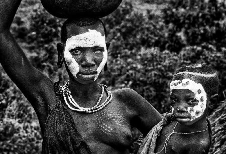 Surma tribe woman and her child - Ethiopia