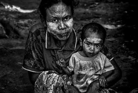 Mother and son-Myanmar