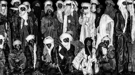 At night, in the heat of a bonfire in the gerewol festival - Niger