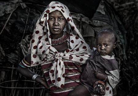 Samburu tribe woman and her child-Kenya