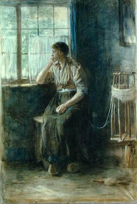 Woman at the Window (w/c on cardboard) od Jozef Israels