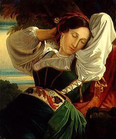 Sleeping young woman.