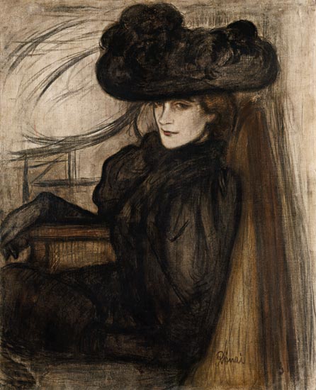 Lady with a black veil (MmeMazet) od József Rippl-Rónai