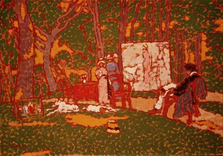 Painting Lazarine and Anella in the Park. It's Hot od József Rippl-Rónai