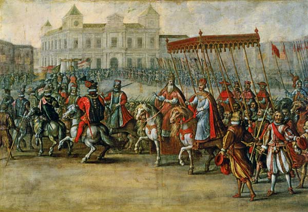 The Entrance of Charles V (1500-58) into Bologna for his Coronation od Juan de la Corte