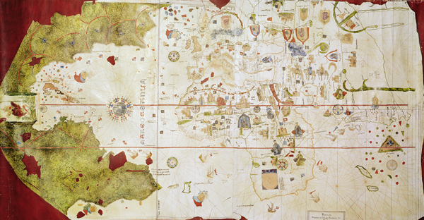 Mappa Mundi, 1502 (gouache and pen & ink on paper) od Juan de la Cosa