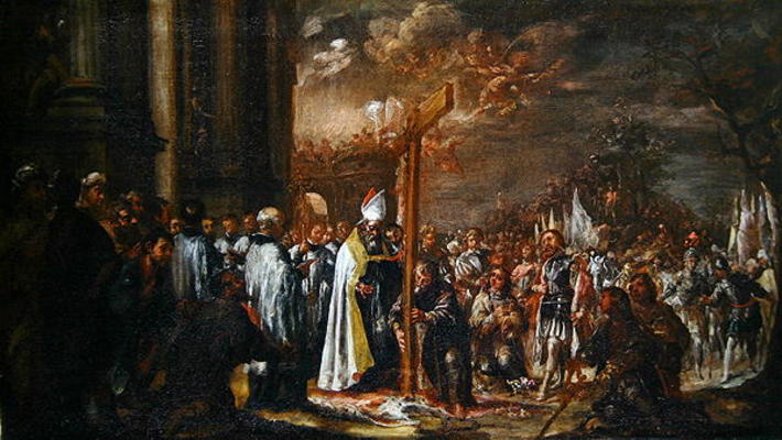 The Exaltation of the Cross (oil on canvas) od Juan de Valdes Leal