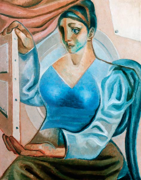 Woman when looking at a painting. od Juan Gris