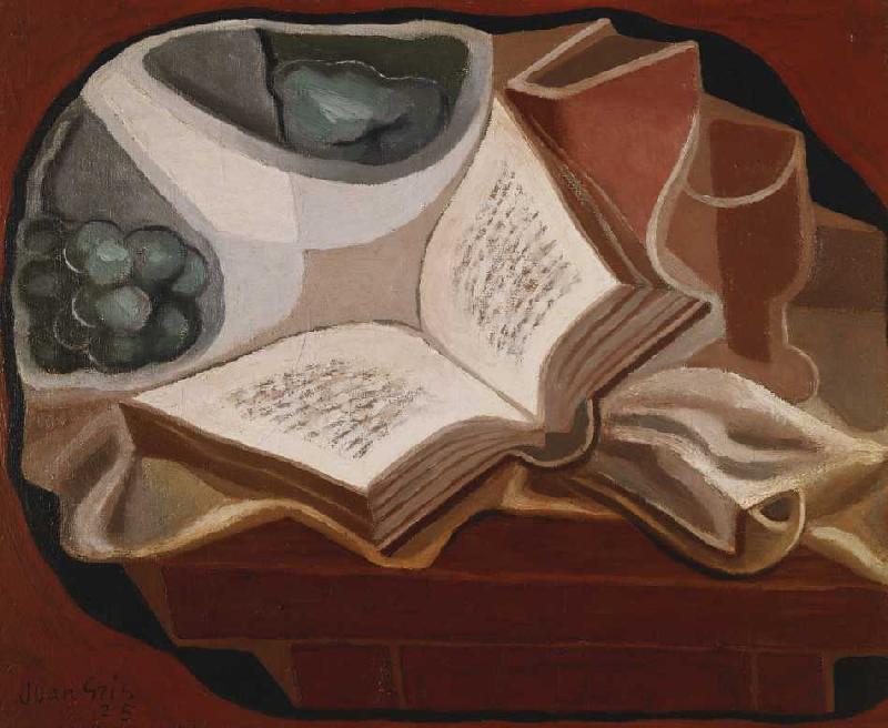 Stilleben mit Buch und Obstschüssel (Livre et Compotier) od Juan Gris