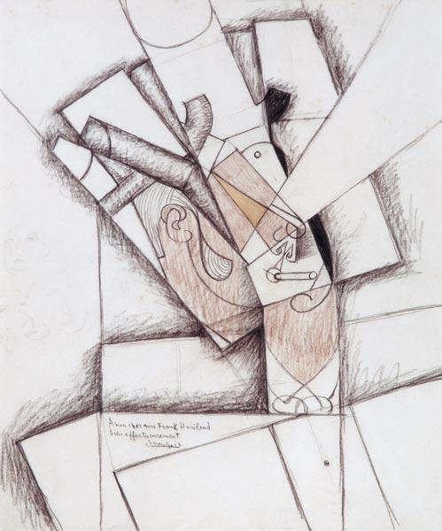 The Smoker, 1912 (charcoal & red chalk on paper)