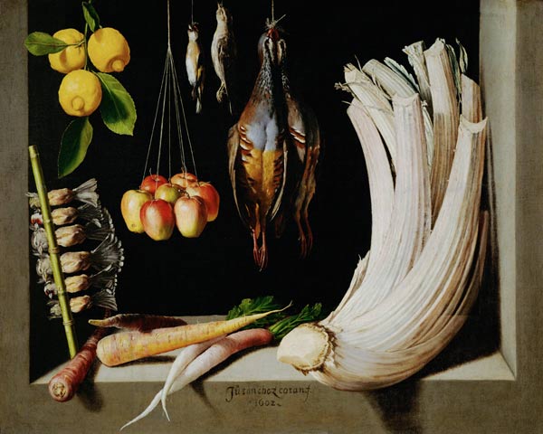 Still life with dead birds, fruit and vegetables od Juan Sanchez Cotan