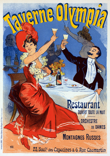 Taverne Olympia (Poster) od Jules Chéret