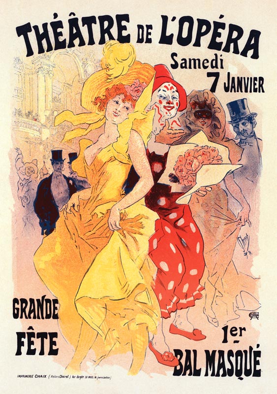 Théatre de l'opéra. Bal masqué (Poster) od Jules Chéret