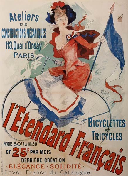 L'Etendard Français Bicycles (Poster) od Jules Chéret
