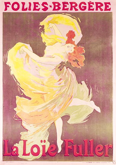 Poster advertising Loie Fuller (1862-1928) at the Folies Bergeres od Jules Chéret