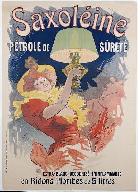 Poster advertising 'Saxoleine', safety lamp oil