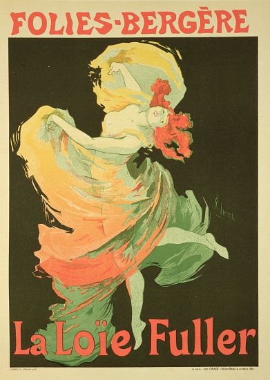 Reproduction of a Poster Advertising 'Loie Fuller' at the Folies-Bergere od Jules Chéret