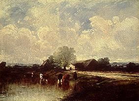 Landscape with cows at the watering-place od Jules Dupré